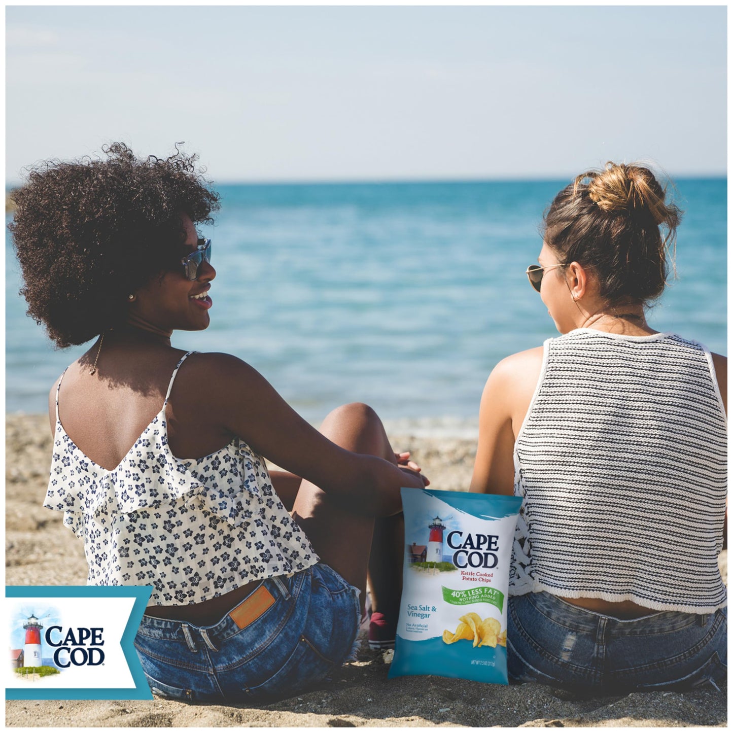 Cape Cod Potato Chips, Less Fat Sea Salt & Vinegar Kettle Chips, 7.5 Oz