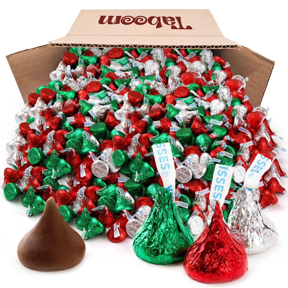 Hersheys Christmas Kisses Chocolate Candy For Winter Holiday Indulgence - Christmas Candy Bulk Chocolates Individually Wrapped T