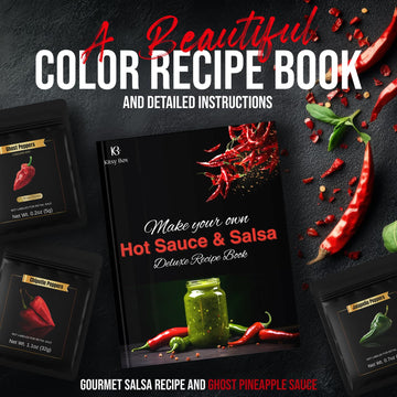 Hot Sauce Making Kit - Diy Set With 5 Peppers (Carolina Reaper, Ghost, Habanero, Chipotle, Jalapeo) - Make Hot Sauce, Salsa, Spi