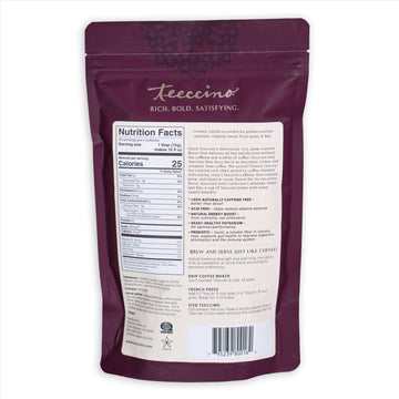 Teeccino Vanilla Nut Ground Herbal Coffee Alternative, Caffeine Free, Medium Roast, 1.1 Pound