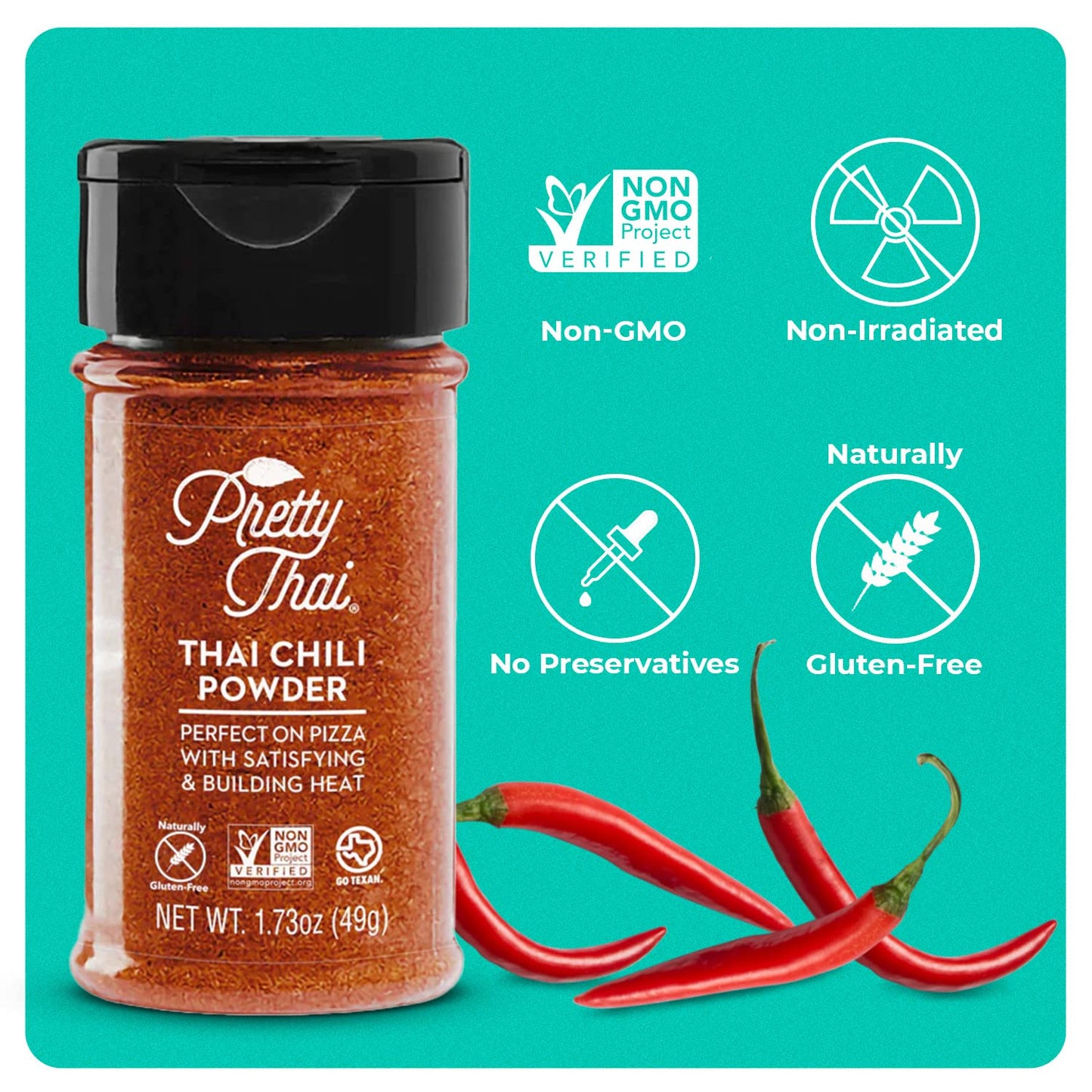 Pretty Thai Chili Powder - 1.7Oz, Pack Of 6 I Chili Seasoning Mix With Dried Thai Chili Flakes, Asian Cooking Spices For Authent