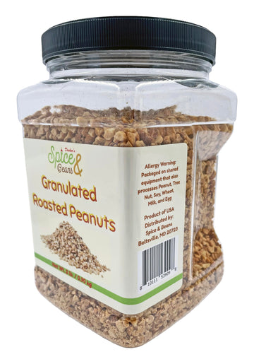 Granulated Roasted Peanuts | 2 Lb Container | By Dasher'S Spice & Beans