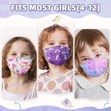 Fenfen Kids Kn95 Face Mask Disposable - 50 Pack Kn 95 Kid Masks Children Small Size Breathable Girls Kids Kn95 Unicorn Mask Masc
