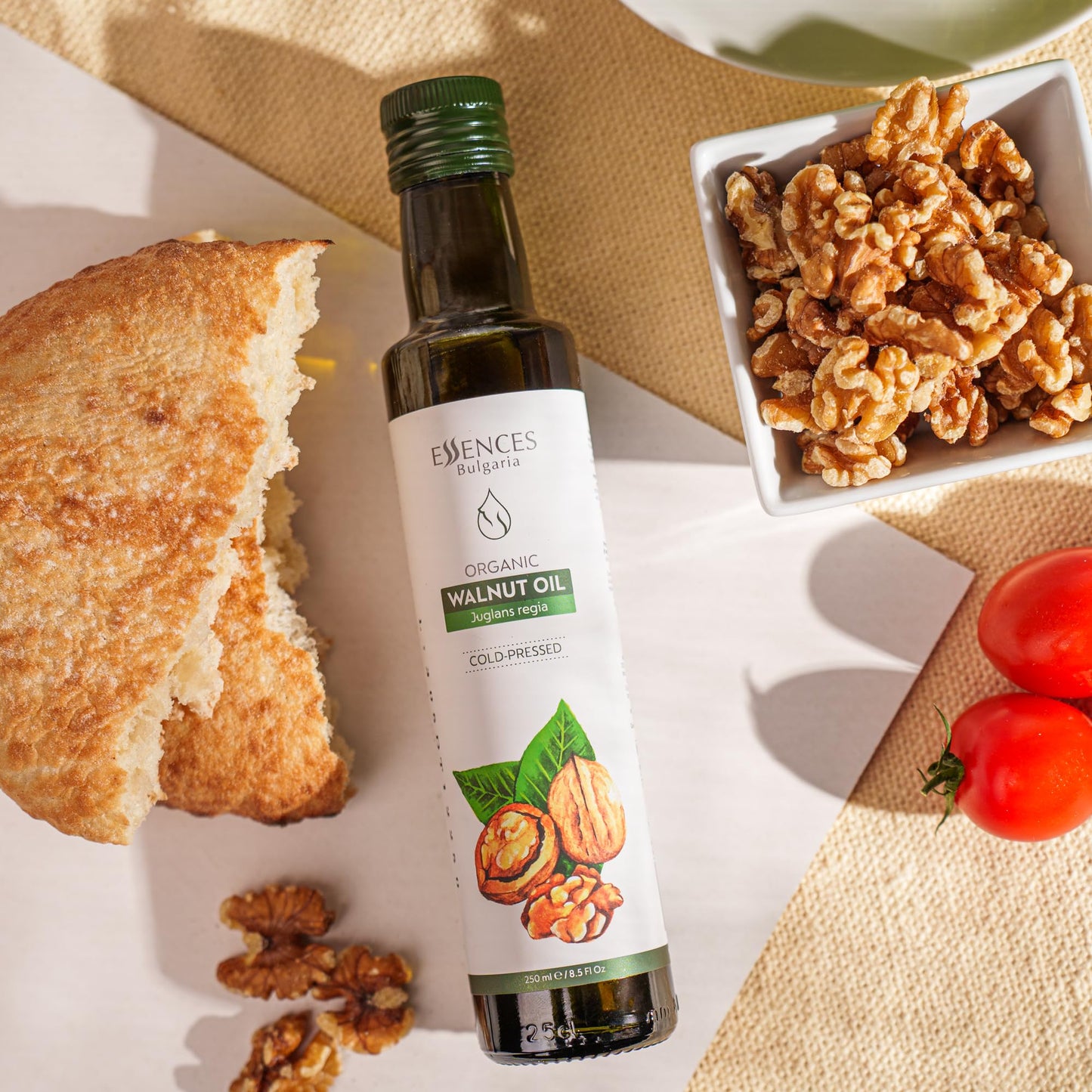 Essences Bulgaria Organic Walnut Oil 8.5 Fl Oz | 250Ml | 100% Natural Cold-Pressed Oil | Extra Premium Quality | Excellent Taste