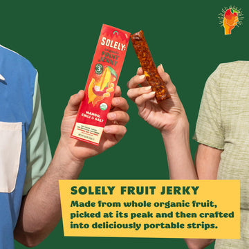 Solely - Organic Mango Fruit Jerky - 12 Individually Wrapped Fruit Strips - Fruit Leather Made From Dried Fruit - Healthy Snacks