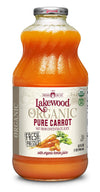 Lakewood Organic PURE Carrot Juice, 32 Fl Oz (Pack of 6)