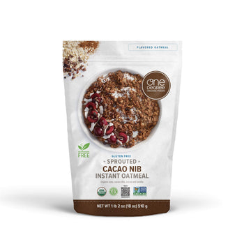 One Degree Organic Foods Sprouted Instant Oatmeal, Usda Organic, Non-Gmo, Vegan, And Gluten Free Instant Oatmeal (Cacao Nib, 6 P