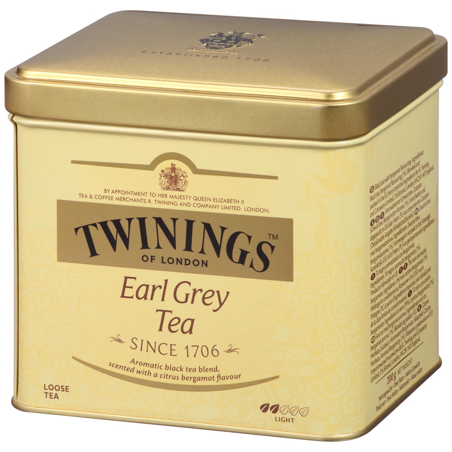 Twinings Earl Grey Loose Black Tea Tins, 7.05 Ounce Tins (Pack Of 6), Flavoured With Citrus And Bergamot, Caffeinated, Enjoy Hot
