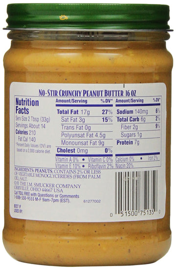 Adams No Stir Crunchy Peanut Butter, 16 Ounces