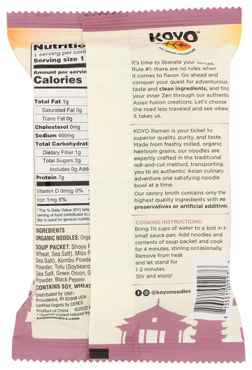 Koyo, Ramen Tofu Miso Reduced Sodium, 2.1 Ounce