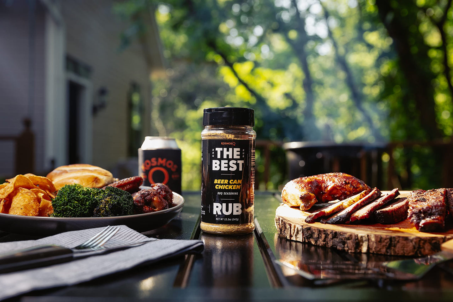 Kosmos Q malt-inspired Can Chicken Rub - BBQ Meat Dry Rub & Seasoning, 12.2 oz