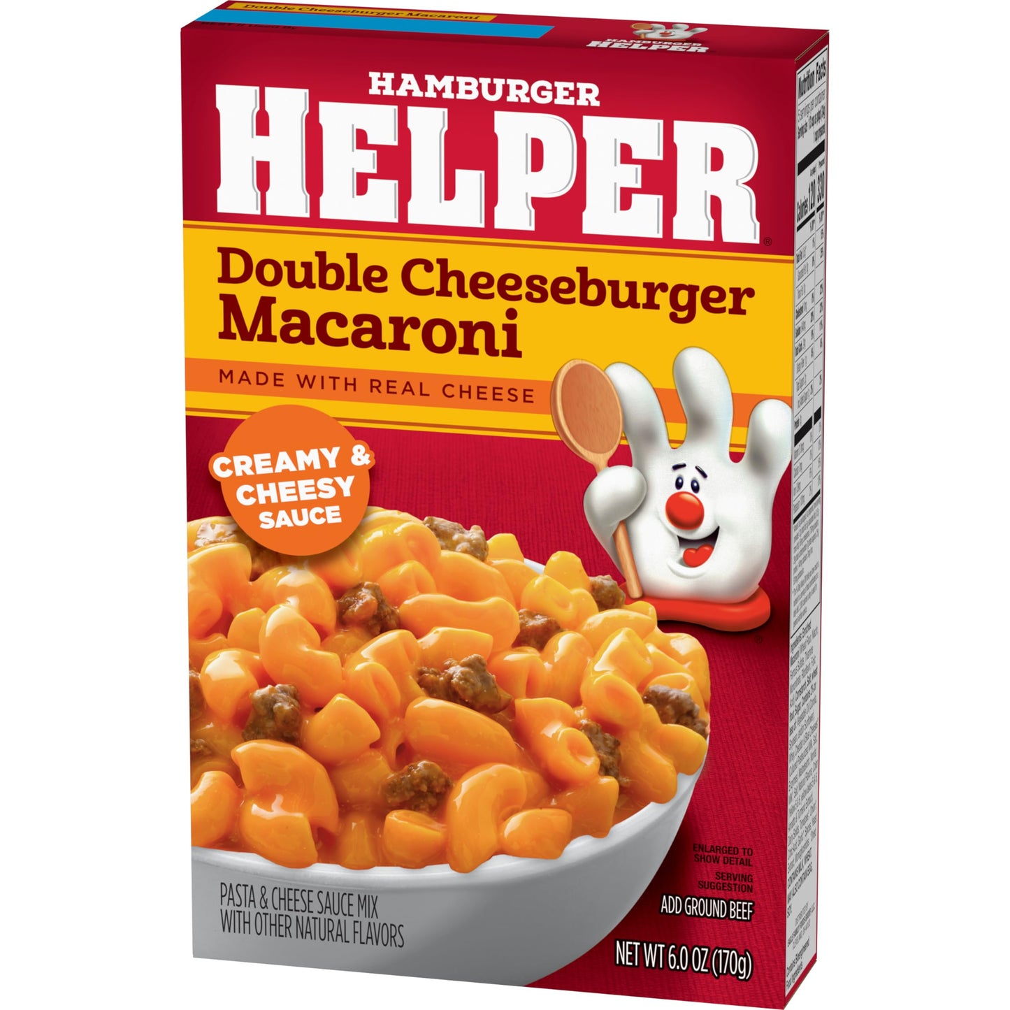 Hamburger Helper Double Cheeseburger Macaroni, 6.0 Ounces, 12 Per Case.