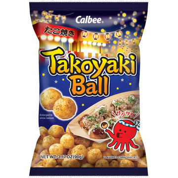 Calbee Takoyaki Ball Chips (3.17 Oz) | Delightfully Crispy And Bite-Sized Japanese Chips | Discover The Mouthwateringly Exotic F