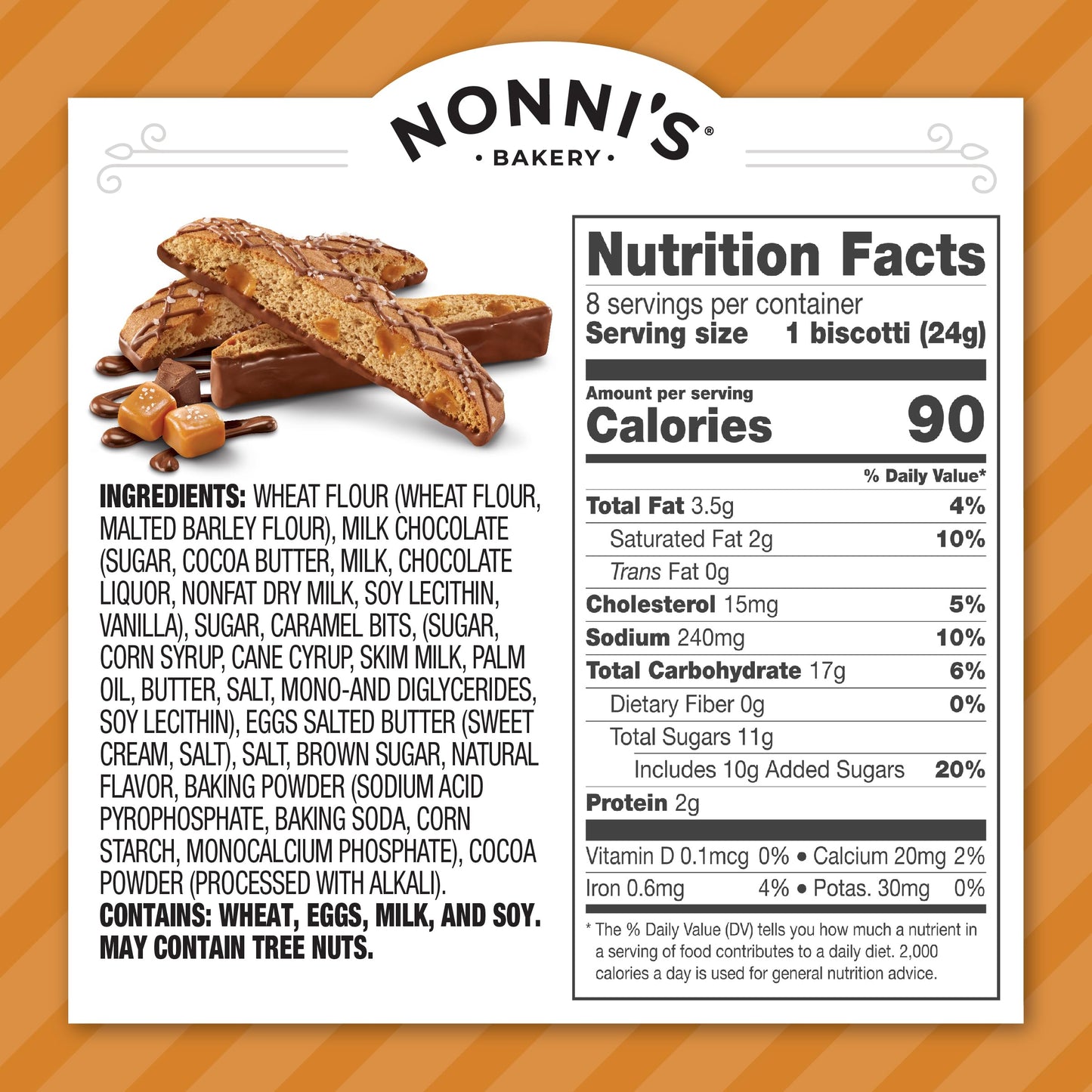 Nonni'S Salted Caramel Biscotti Italian Cookies - 3 Boxes - Biscotti Individually Wrapped Cookies - Italian Biscotti Cookies W/R
