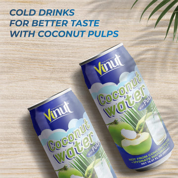 Vinut Original Coconut Water Drink With Pulp (16.57 Fl Oz, Pack Of 12), Hydrate Naturally, Fresh, High Calcium, Potassium, Nutri
