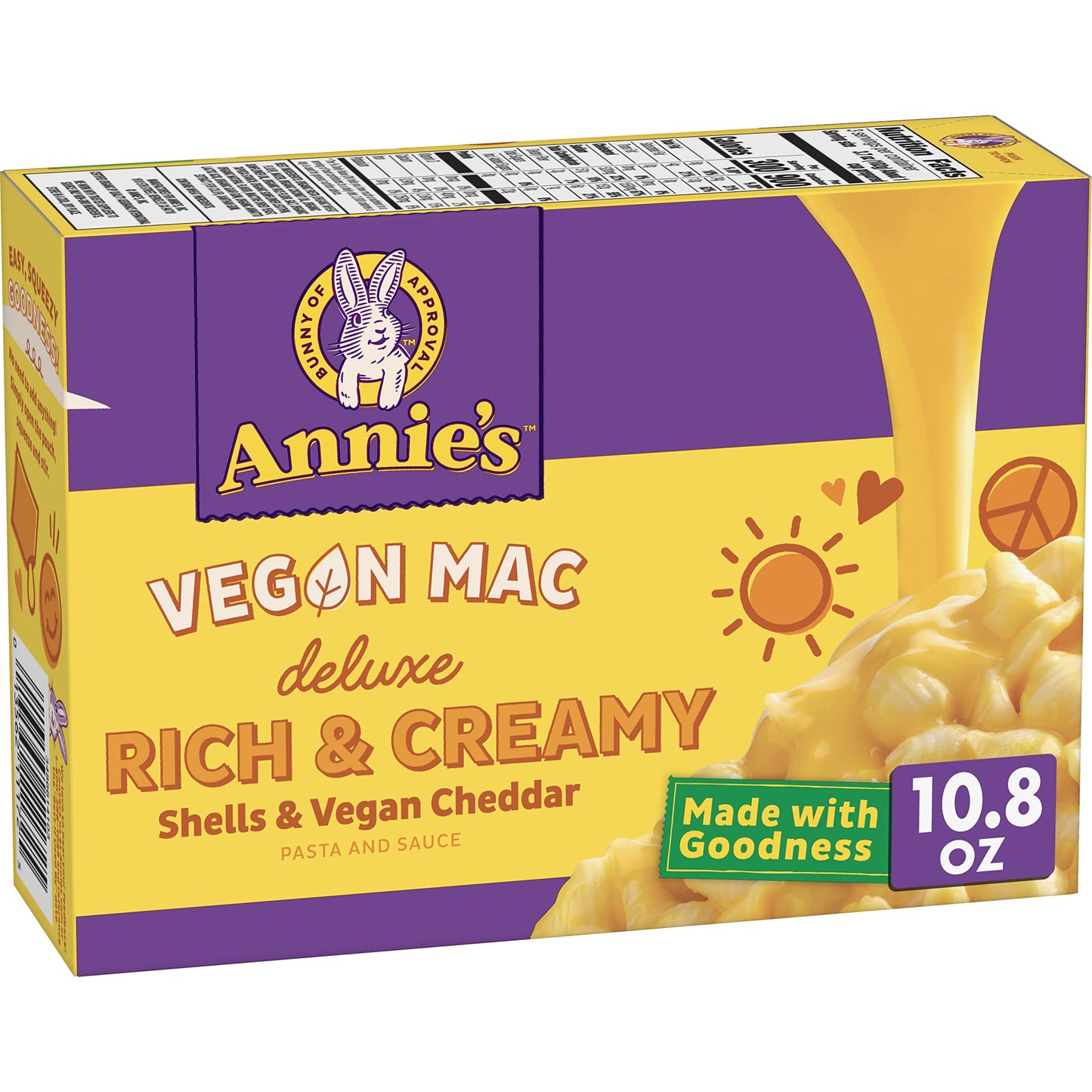 AnnieS Deluxe Vegan Mac And Cheddar Shells Vegan Macaroni And Cheese 10.8 Oz