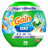 Gain Flings Ultra Oxi Laundry Detergent Pacs 3-In-1 He Compatible, Waterfall Delight Scent, 76 Count