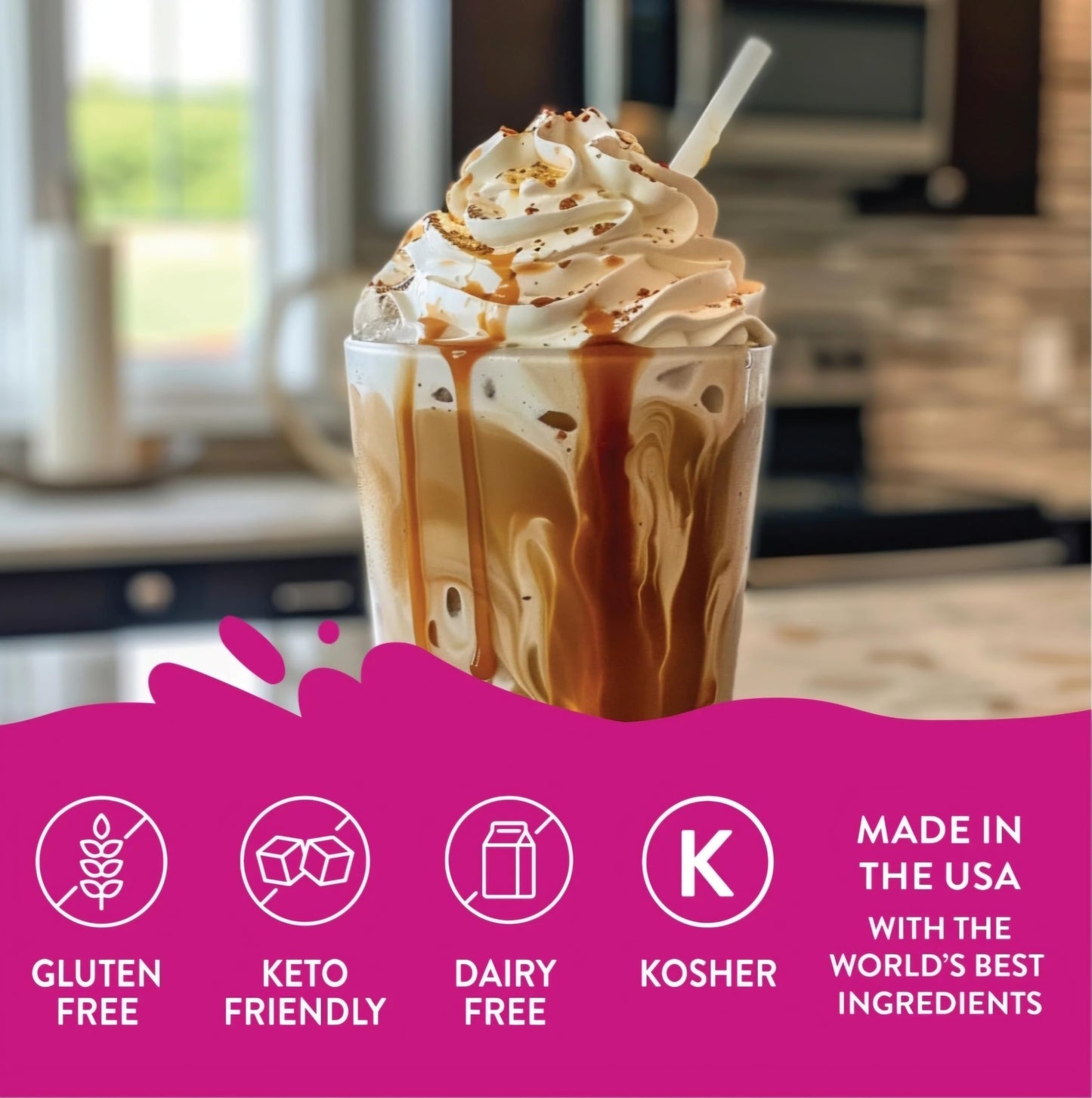 Salted Caramel Coffee Syrup Sauce Sugar Free Keto Zero Calories (Pack Of 2)