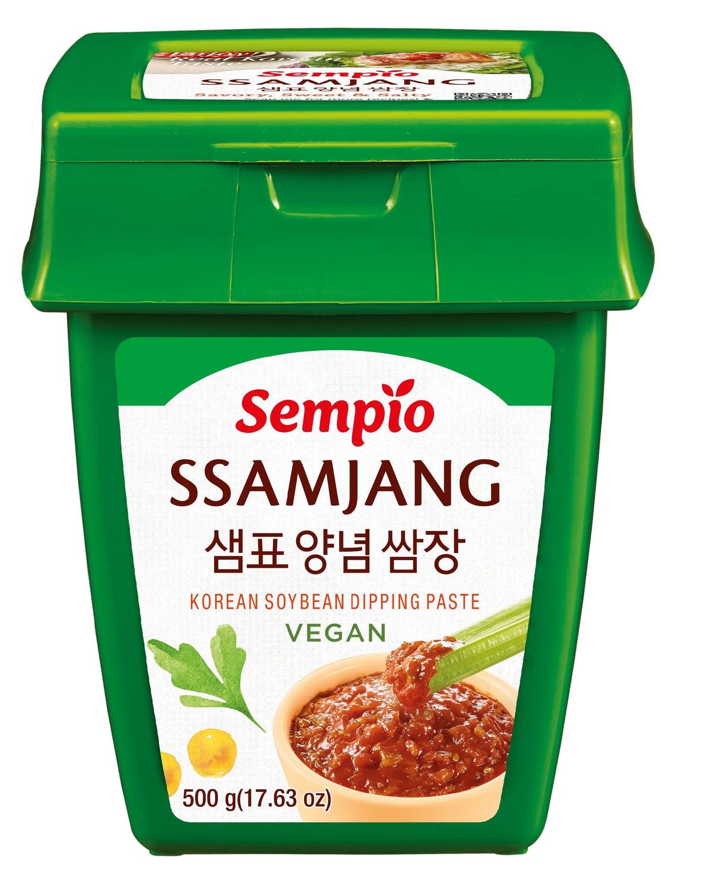 Sempio Vegan Ssamjang – Mild Seasoned Soybean Paste, Dipping Sauce For Korean Bbq, Meat And Vegetables, Mix Of Gochujang & Doenjang, Savory Condiment With Peppers (17.6Oz / 500G, Vegan, Non-Gmo)
