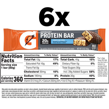 Gatorade Whey Protein Bars, Cookies & Crme, 2.8 Oz Bars (Pack Of 12, 20G Of Protein Per Bar)