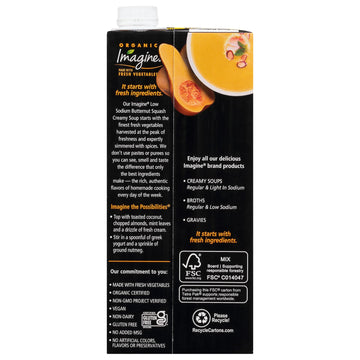 Imagine Organic Light In Sodium Butternut Squash Creamy Soup 32 Fl. Oz (Pack Of 6)