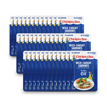 Chicken Of The Sea Sardines In Oil, 3.53 Ounce Packets (Pack Of 36), Wild Caught Sardines
