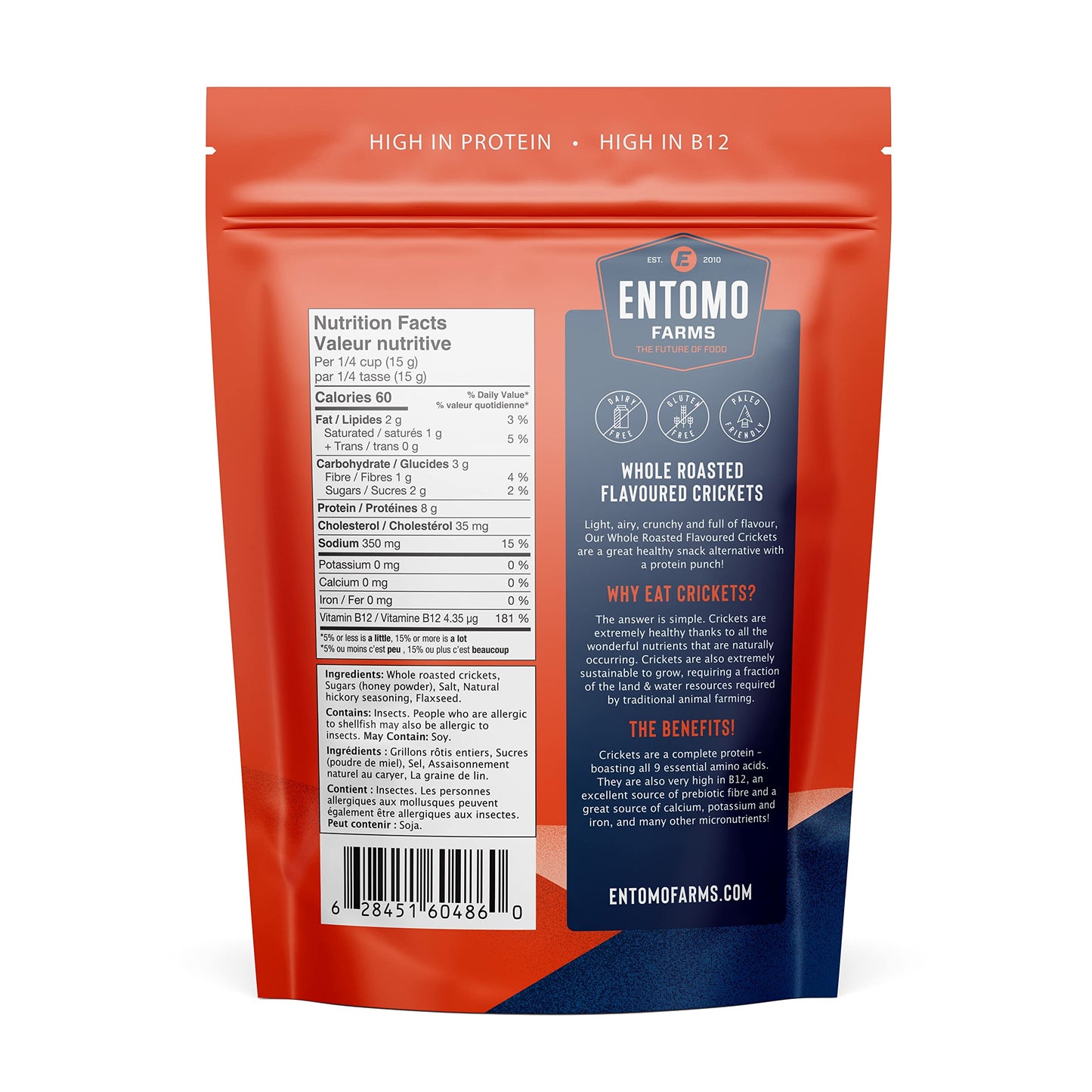 Seasoned Whole Roasted Crickets (Bbq Flavored Crickets, 2.6 Oz)