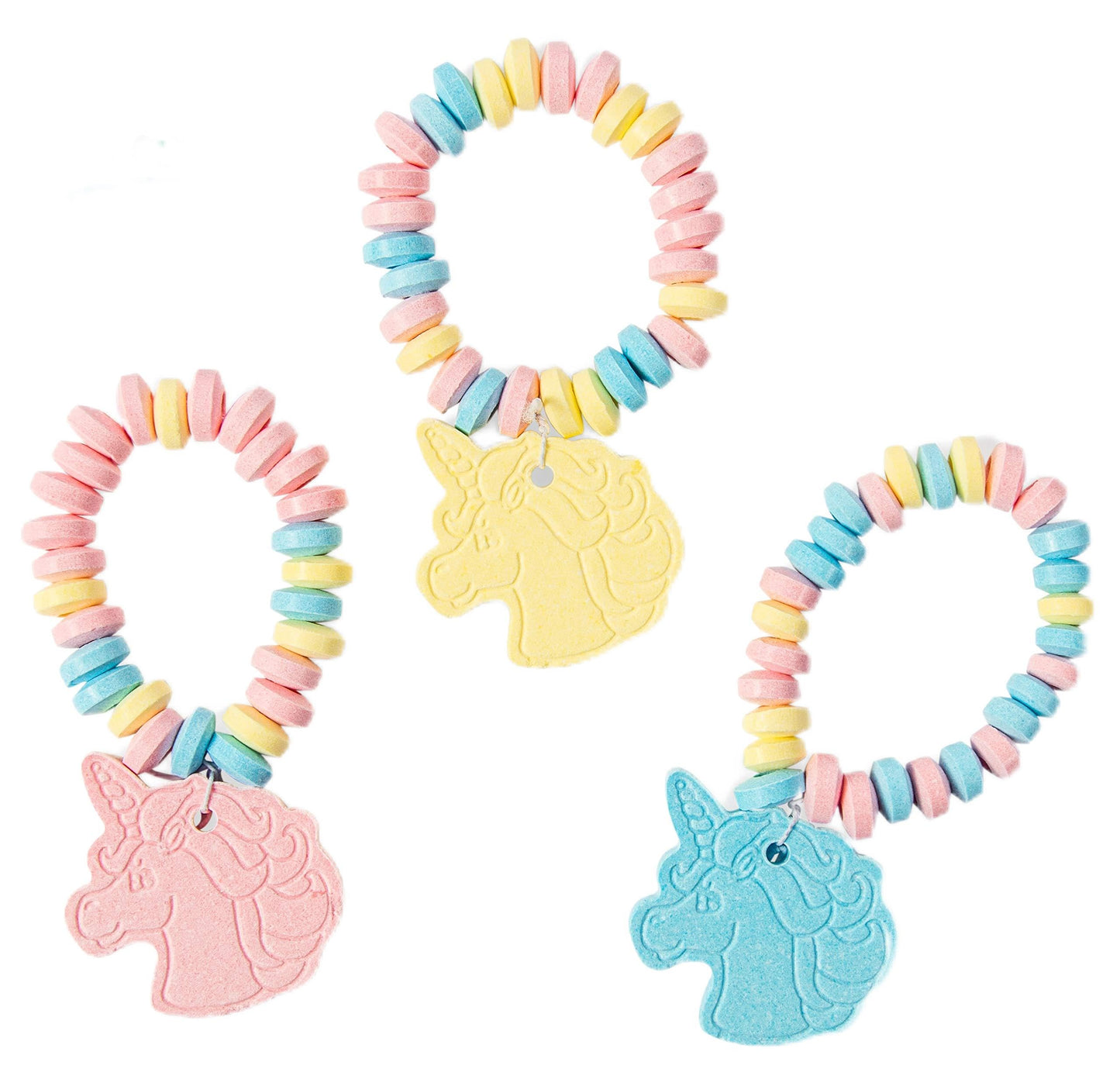 Imaflavor Blende Splash Unicorn Candy Bracelet - 12 Count Individually Wrapped Edible Unicorn Jewelry - Rainbow Fruit Flavored Candy Bracelets - Party Favors Birthday Bags Classroom Treats