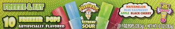 Warheads Extreme Sour Freezer Pops Freeze And Eat 10 Pops Pack Of 2 (20 Pops Total)