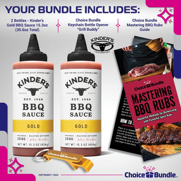 Choice Bundle Kinder’s Gold BBQ Premium Barbecue Sauce 2 Pack, 30.6 oz - Great for Dipping, Tossing, Glazing & More