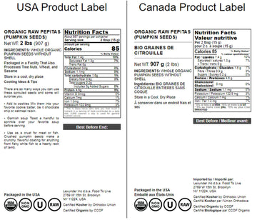 Food To Live Pepitas/Semillas De Calabaza Orgánicas (Crudas, Sin Cascara) (2 Pounds)