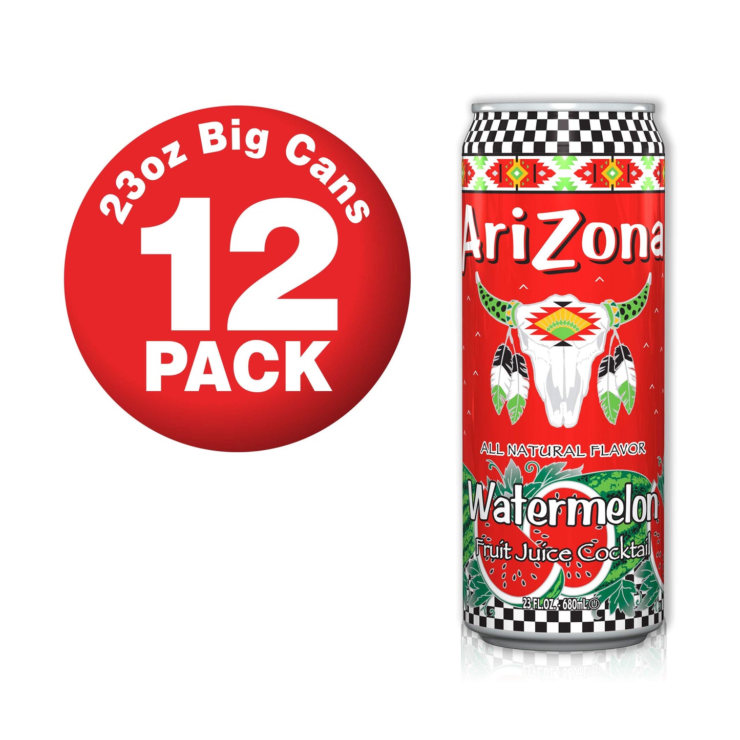 Arizona Watermelon Fruit Juice Cocktail, 23 Fl Oz - Pack of 12