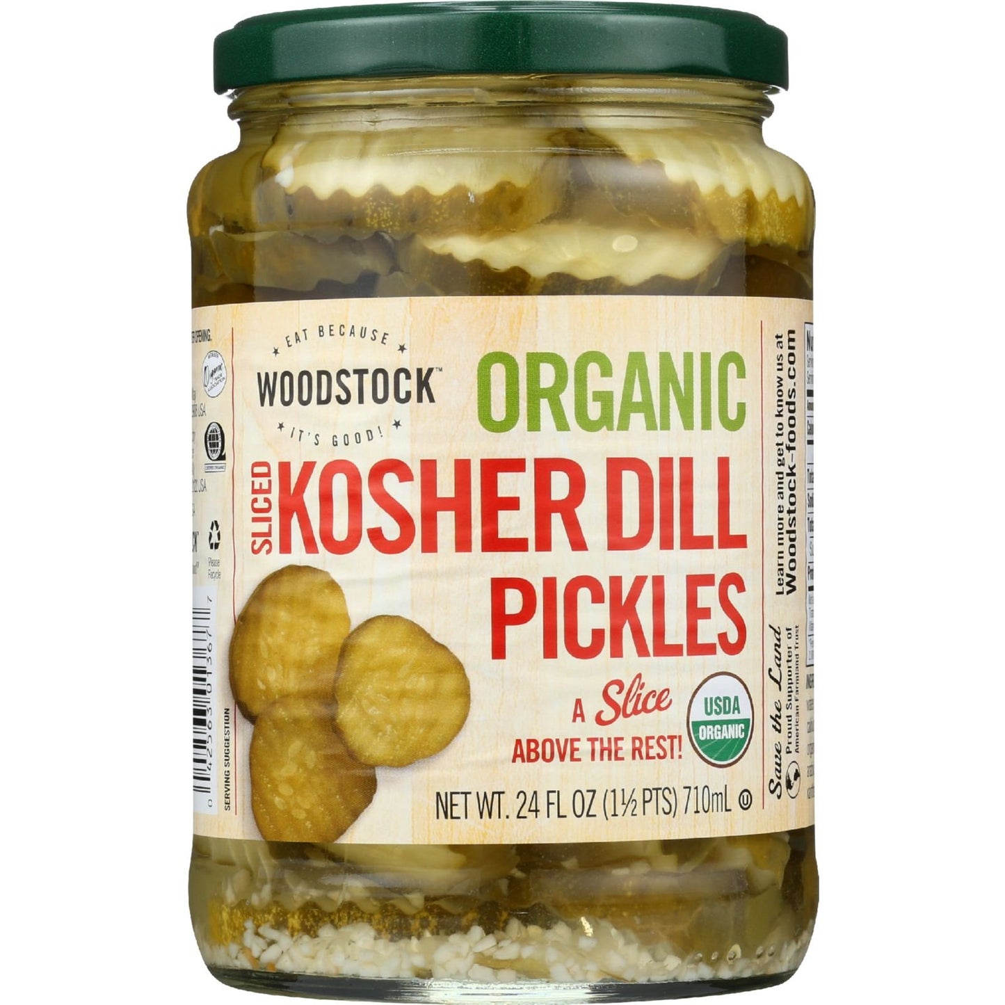 Woodstock Farms Organic Kosher Dill S Pickles (6x24 OZ) 6
