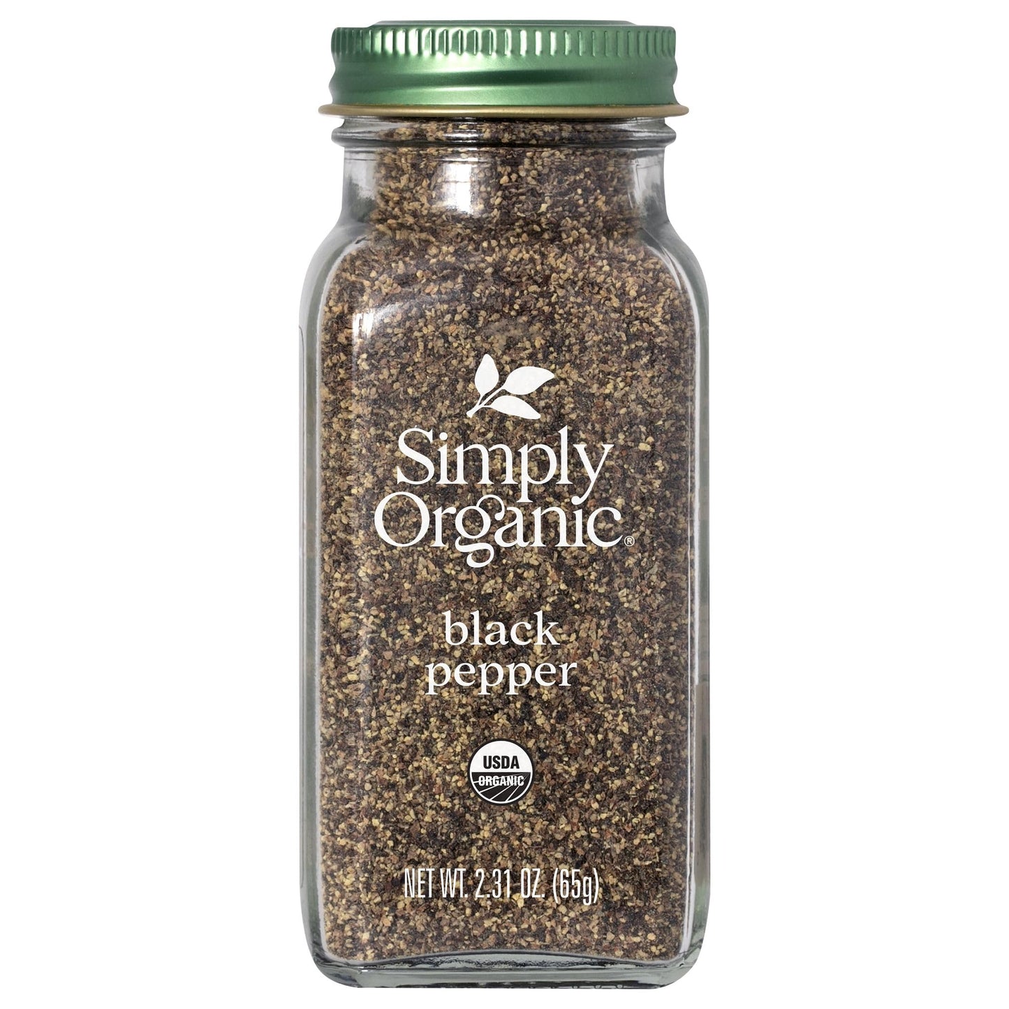Simply Organic Ground Black Pepper, 2.31-Ounce Jar, Medium Ground Pepper, Certified Organic, Kosher, Potent Pepper Taste