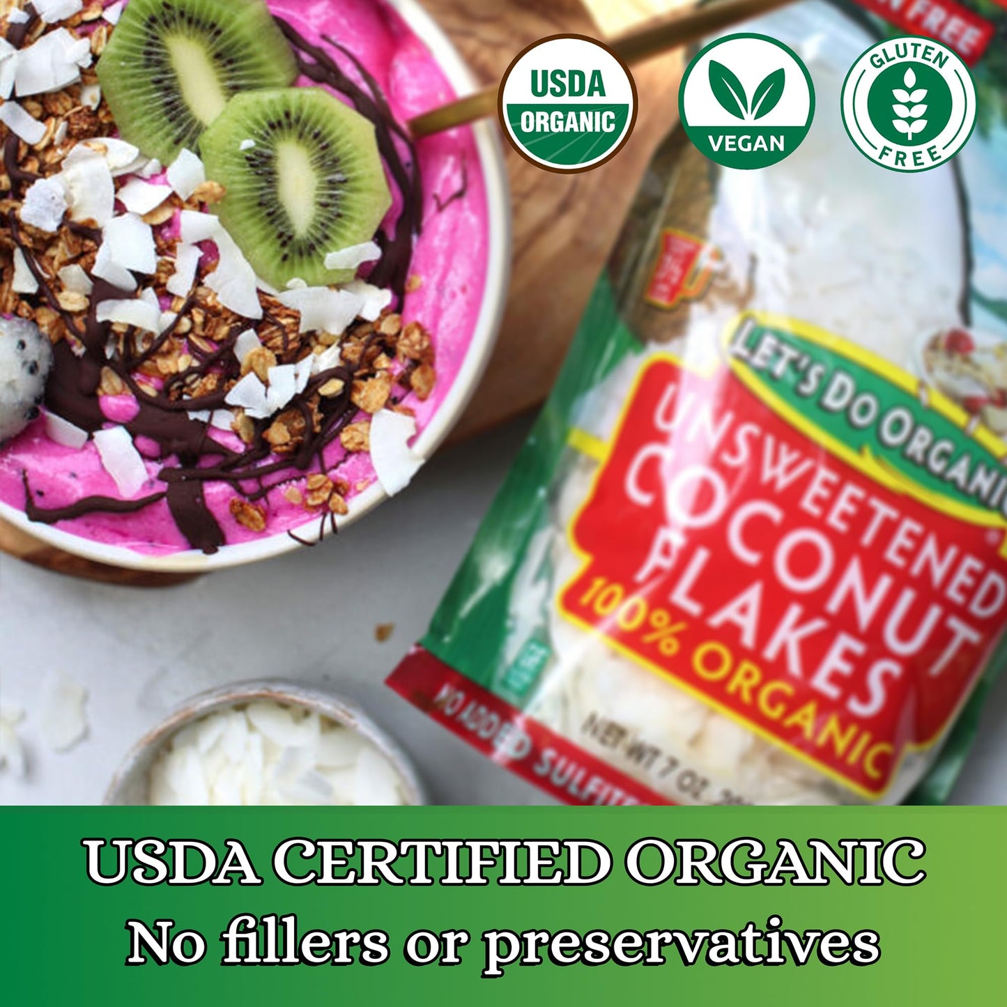 Edward & Sons Lets Do Organics: Organic Coconut Flakes, 7 Oz (3 Pack)