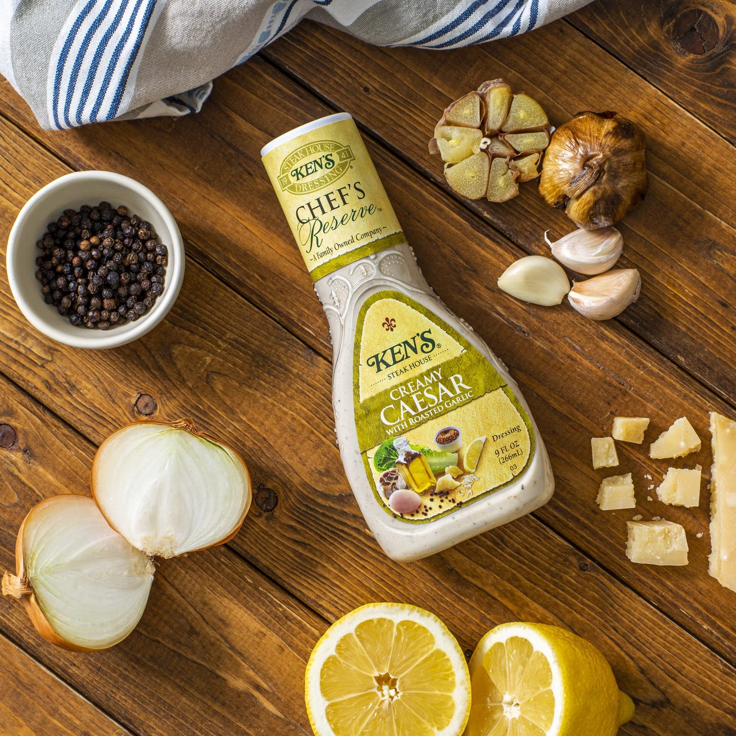 Ken'S Steak House Chef'S Reserve Creamy Caesar With Roasted Garlic Dressing (9 Fl Oz (Pack Of 3))