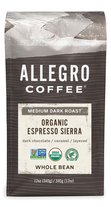 Allegro Coffee Organic Espresso Sierra Whole Bean Coffee, 12 Oz