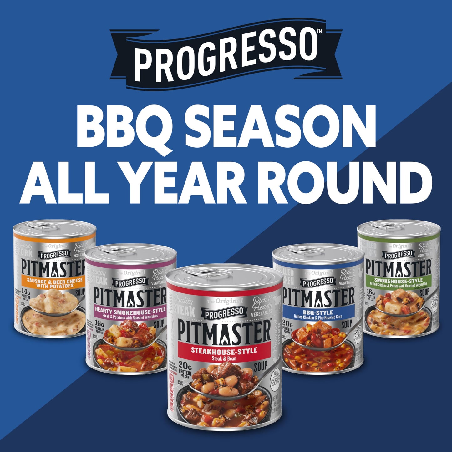Progresso Pitmaster Hearty Smokehouse Style Steak and Potatoes with Roasted Vegetables Gluten Free Canned Soup 18.5 oz