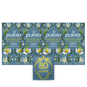 Pukka chamomile Vanilla & Manuka Honey Tea 20 Bags - Pack of 4