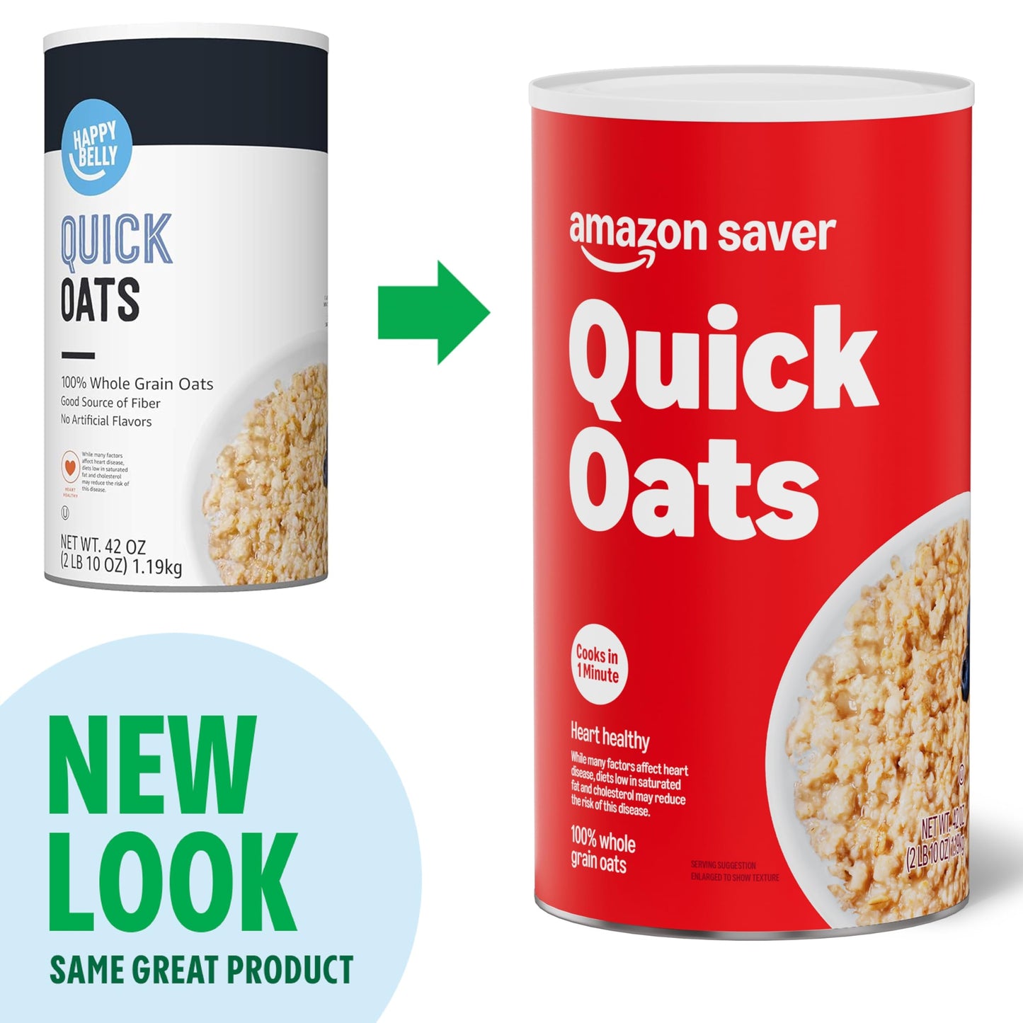 large online retailer Saver Quick Oats, 42 Oz, 2.62 Pound Pack, Previously Happy Belly, Packaging May Vary