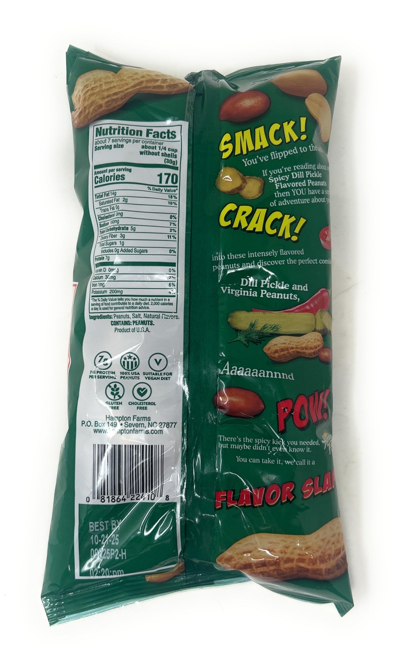 Spicy Dill Pickle Flavored In-Shell Peanuts 10Oz - 1 Bag - Made In The Usa
