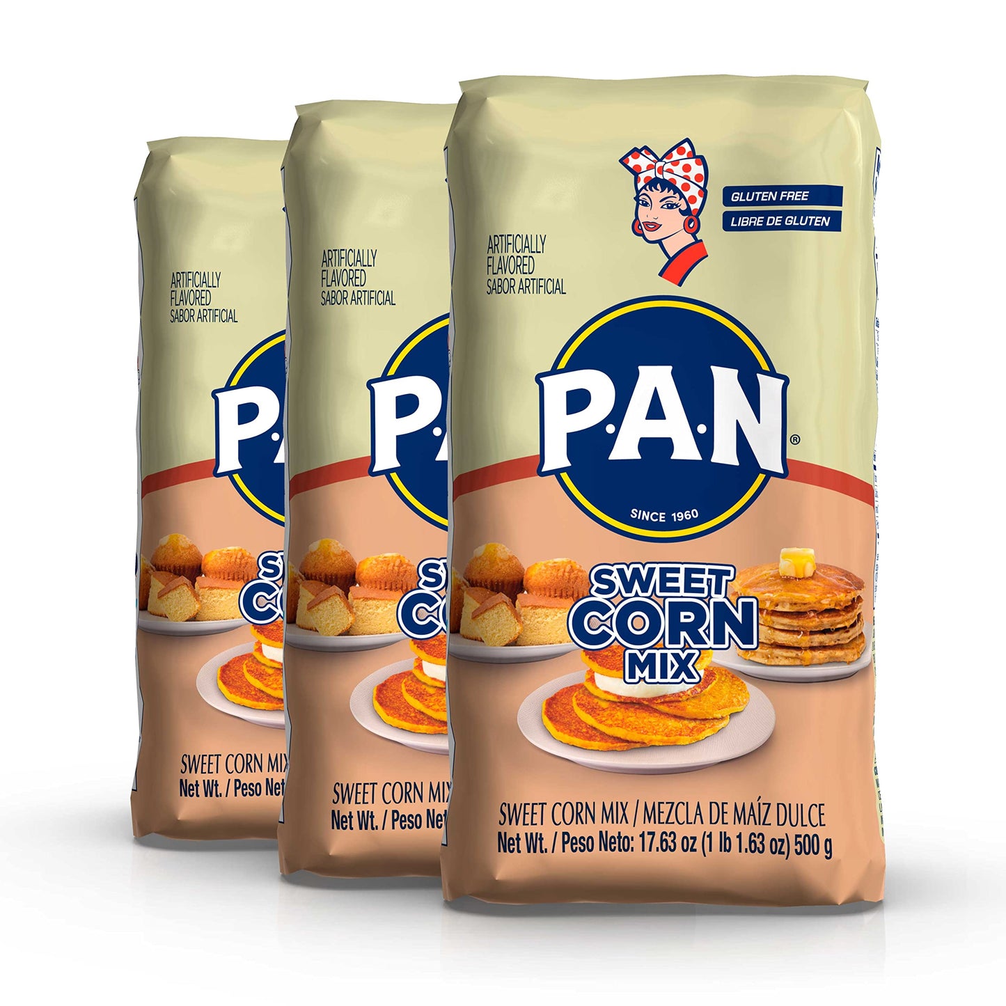 P.A.N. Sweet Corn Mix - Gluten Free Mixture for Cachapas (1.1 lb/Pack of 3)