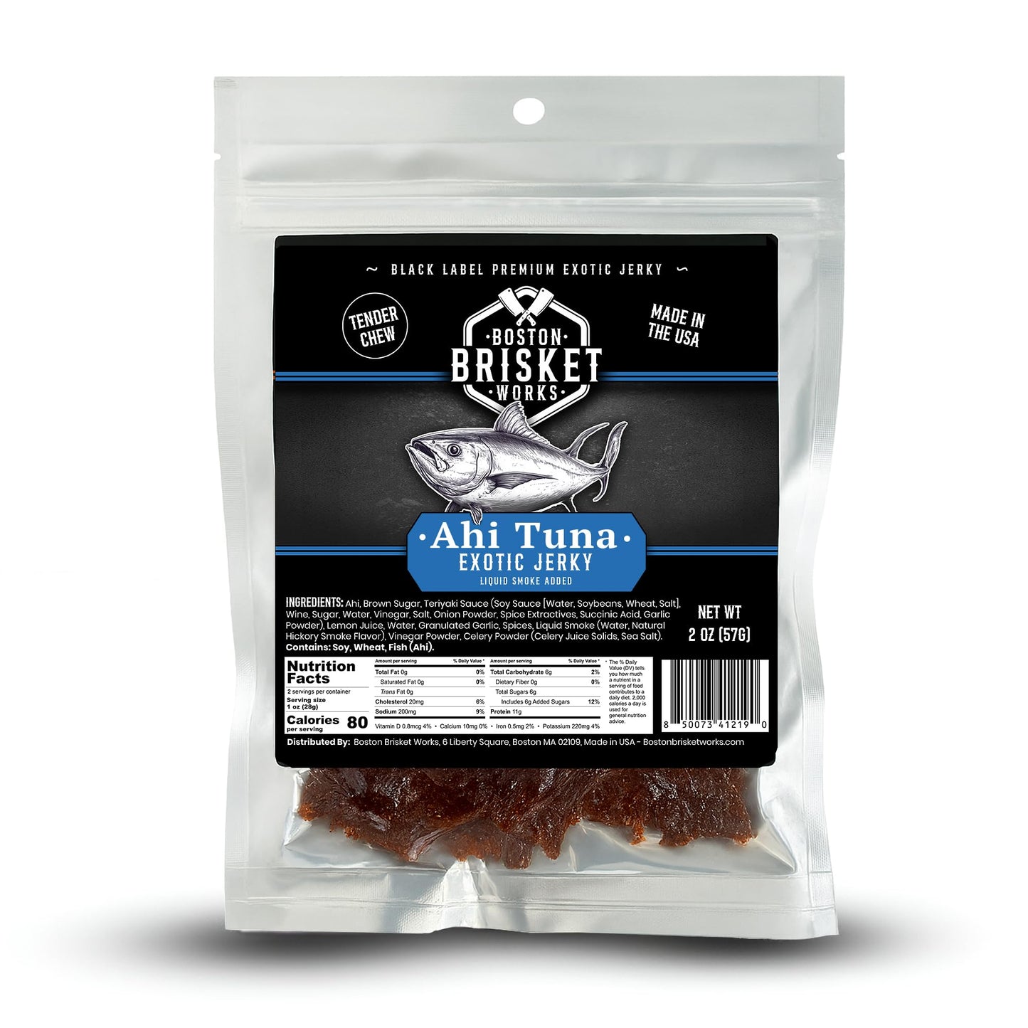Ahi Tuna Jerky - Top-Grade Fish Meat - Gourmet Seafood Snack - Unique Fisherman Gift For Dad Guy - Healthy Pescatarian Present