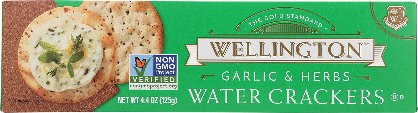 Wellington Garlic & Herb Water Crackers, 4.4-Ounces (Pack of 12)