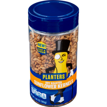 PLANTERS Dry Roasted Sunflower Kernels, 5.85 oz Jar, Pack of 12 - Portable Snack, Kosher, Great for After School or Movie Snacks