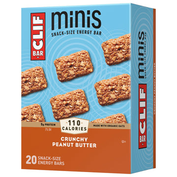 Clif Bar Minis - Crunchy Peanut Butter - Made with Organic Oats - 5g Protein - Non-GMO - Plant Based - Snack-Size Energy Bars -