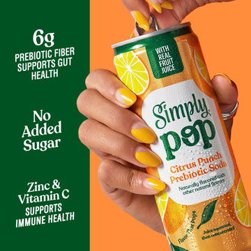 Simply Pop, Citrus Punch Prebiotic Soda, 12 Fl Oz