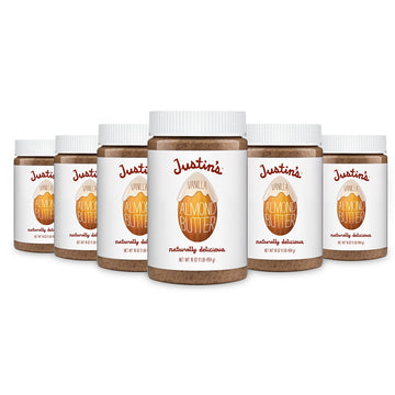Justin's Vanilla Almond Butter, Gluten-free, Non-GMO, Vegan, Sustainably Sourced, 16 Ounce Jar (6 Pack)