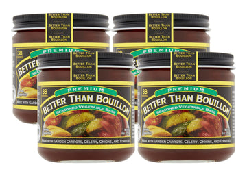 Better Than Bouillon Premium Seasoned Vegetable Base, Blendable Base For Added Flavor, 38 Servings Per Jar 8 Ounce (Pack Of 4)