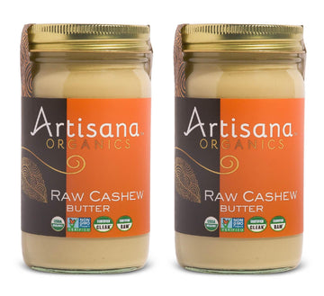 Artisana Organics Raw Cashew Butter (2 Pack) - No Sugar Added, Vegan and Paleo Friendly, Non GMO, 14oz Jar (2 Pack)